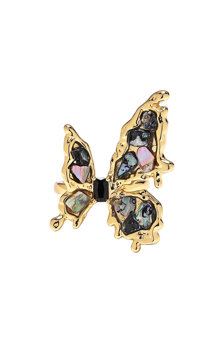 EYE CANDY LOS ANGELES Rena Butterfly Statement Ring, Alternate, color, Gold
