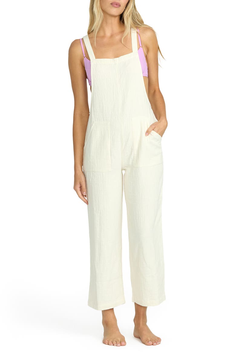 Billabong Pacific Time Cotton Gauze Jumpsuit, Main, color, White Cap