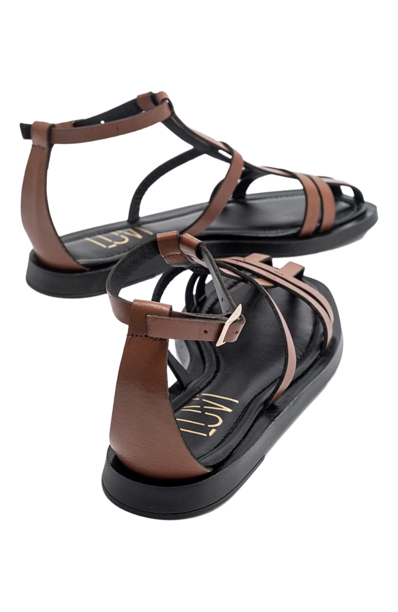 Forever 
Always Shoes Odeil Leather Sandal, Alternate, color, Cognac Brown Leather