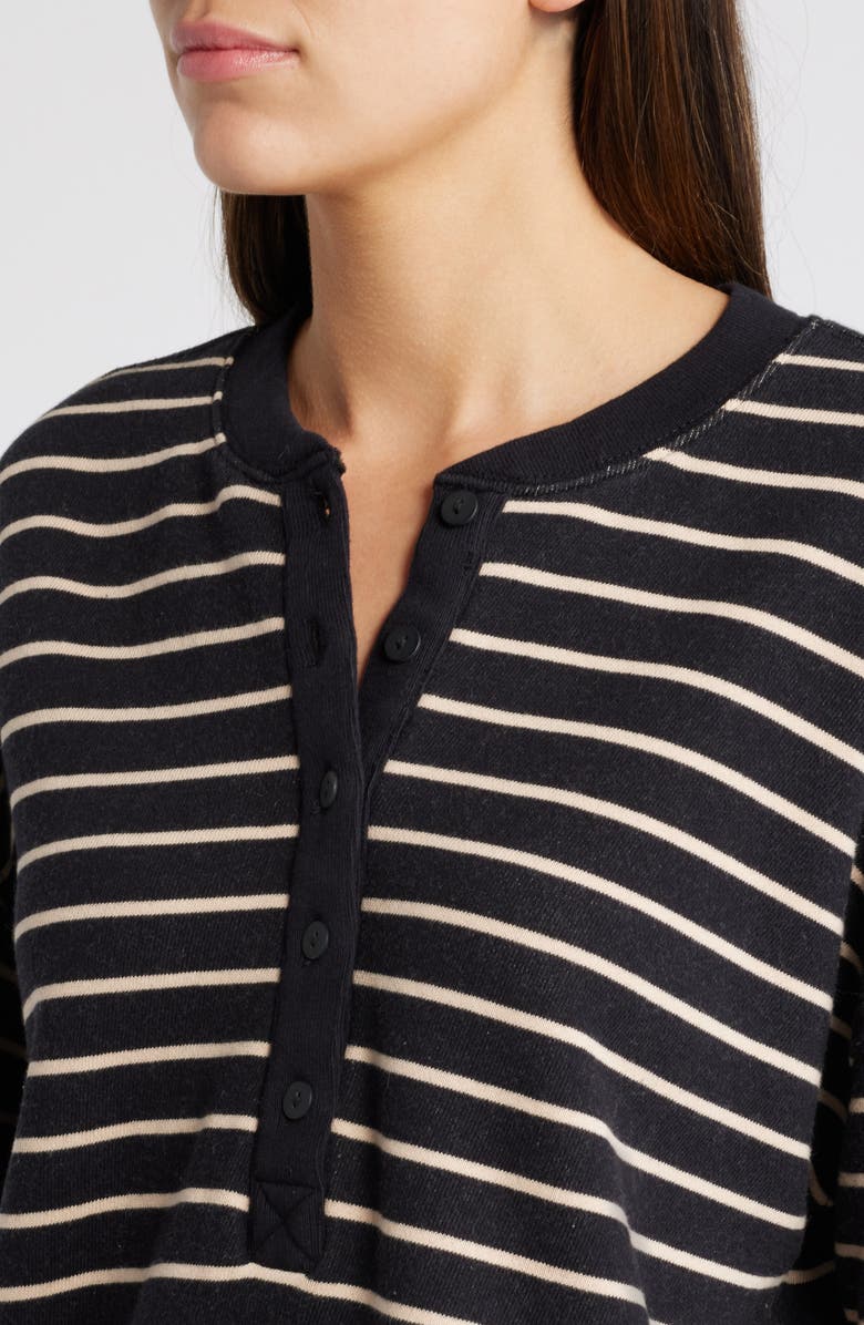 Rails Joan Stripe French Terry Top, Alternate, color, Black Ivory Stripe