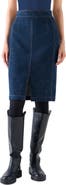 Akris punto High Waist Denim Pencil Skirt