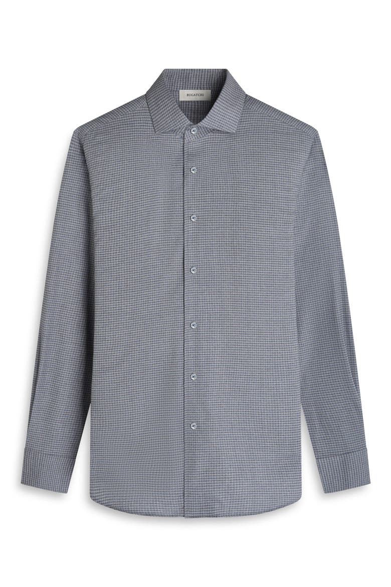Alvin Trim Fit Micro Houndstooth Brushed Cotton Button-Up Shirt, Alternate, color, CEMENT