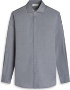Bugatchi Alvin Trim Fit Micro Houndstooth Brushed Cotton Button-Up Shirt