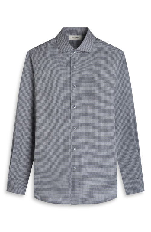 Bugatchi Alvin Trim Fit Micro Houndstooth Brushed Cotton Button-up Shirt In Gray
