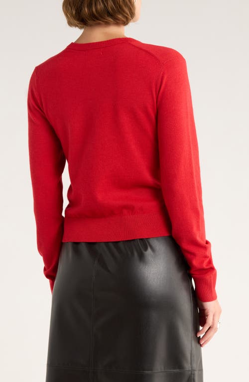 Nordstrom Rack Crewneck Cardigan In Red
