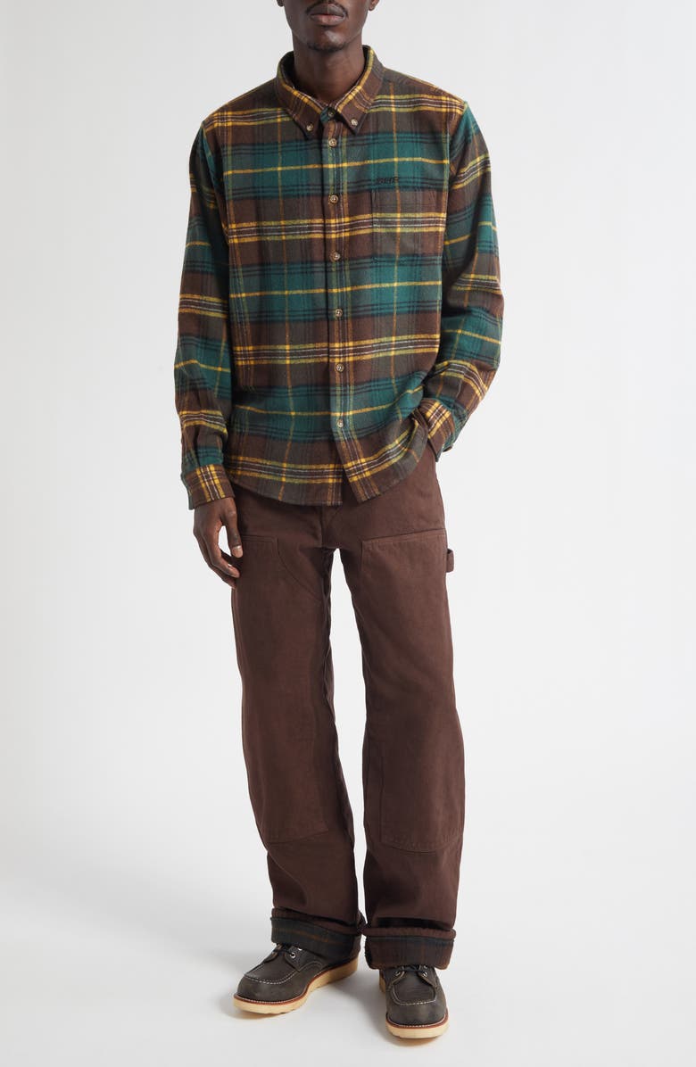 Sky High Farm Workwear Gender Inclusive Flannel Button-Down Shirt, Alternate, color, Yellow