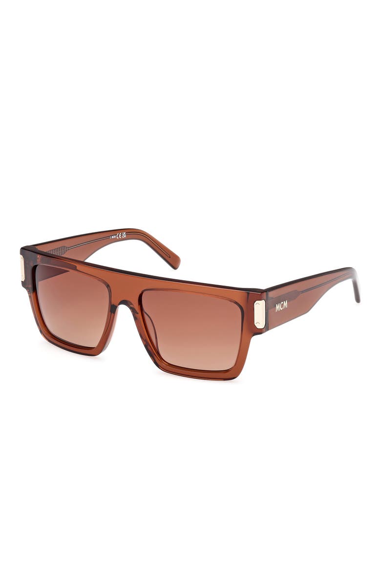 54mm Rectangular Sunglasses, Alternate, color, LIGHT BROWN / GRADIENT BROWN