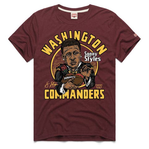 Unisex Homage Sonny Styles Burgundy Washington Commanders Caricature Tri-Blend T-Shirt