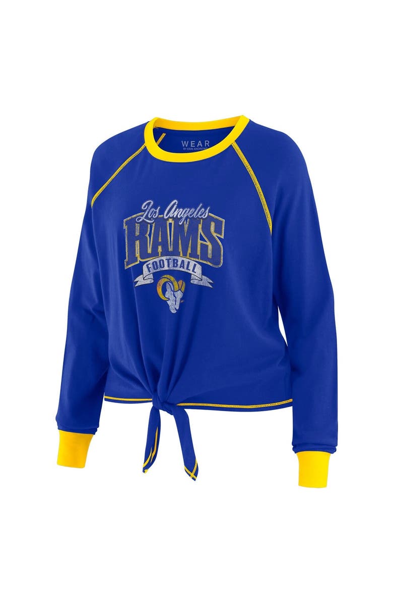 WEAR by Erin Andrews Women's WEAR by Erin Andrews Royal/Gold Los Angeles Rams Tie-Front Long Sleeve Top, Alternate, color, Royal