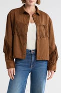 Melrose and Market Faux Suede Fringe Jacket