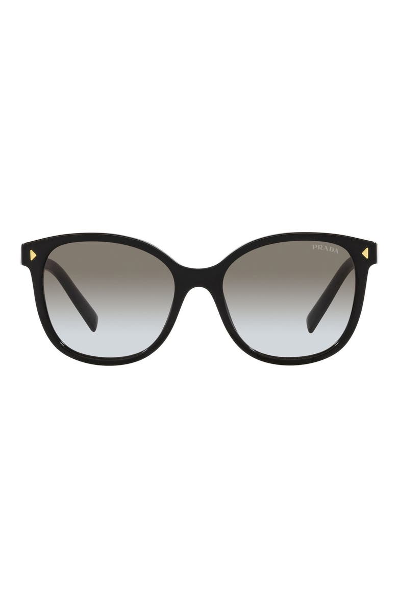 53mm Gradient Square Sunglasses, Main, color, BLACK