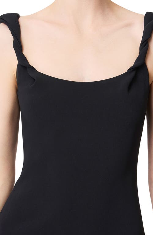 Another Tomorrow Twist Bias Dress In Black