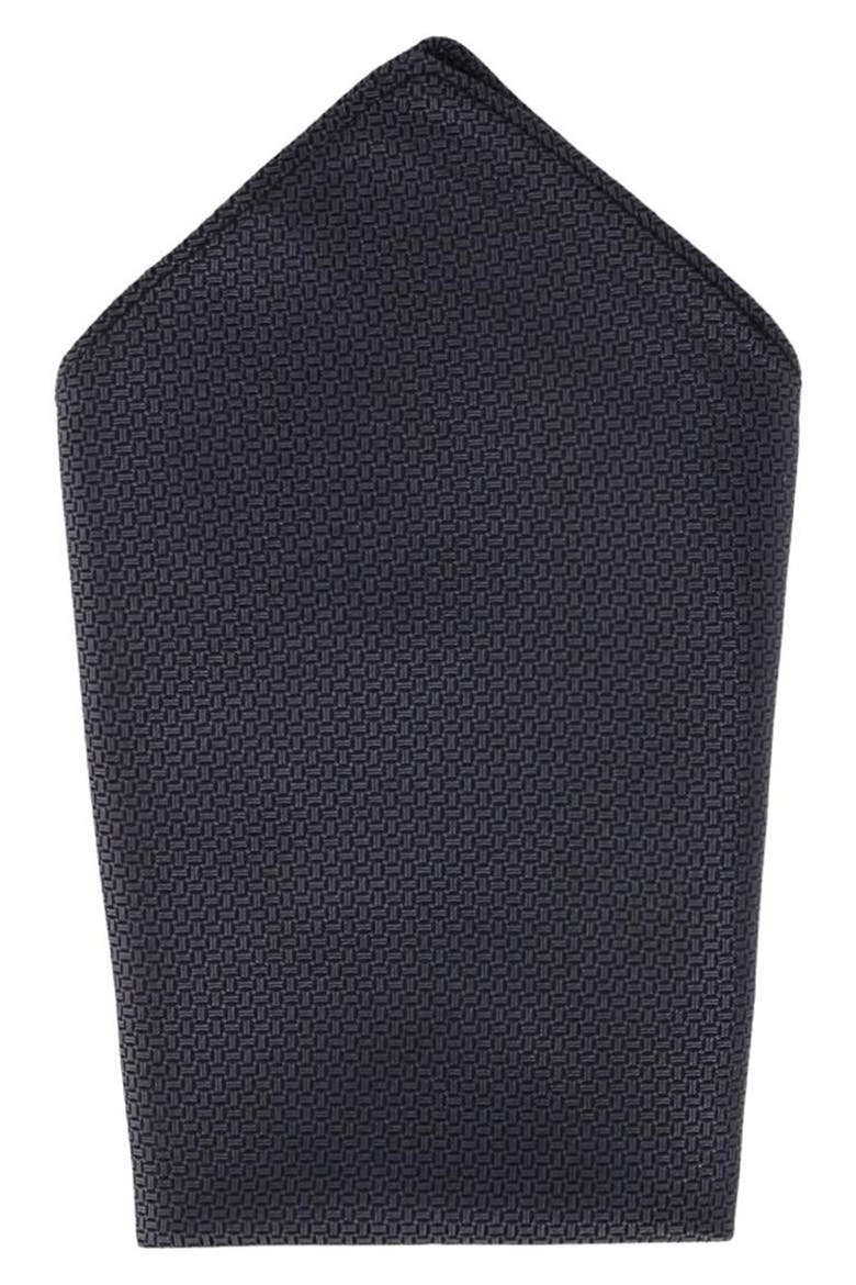 The Monte Bello Interlocked Silk Pocket Square, Alternate, color, BLACK