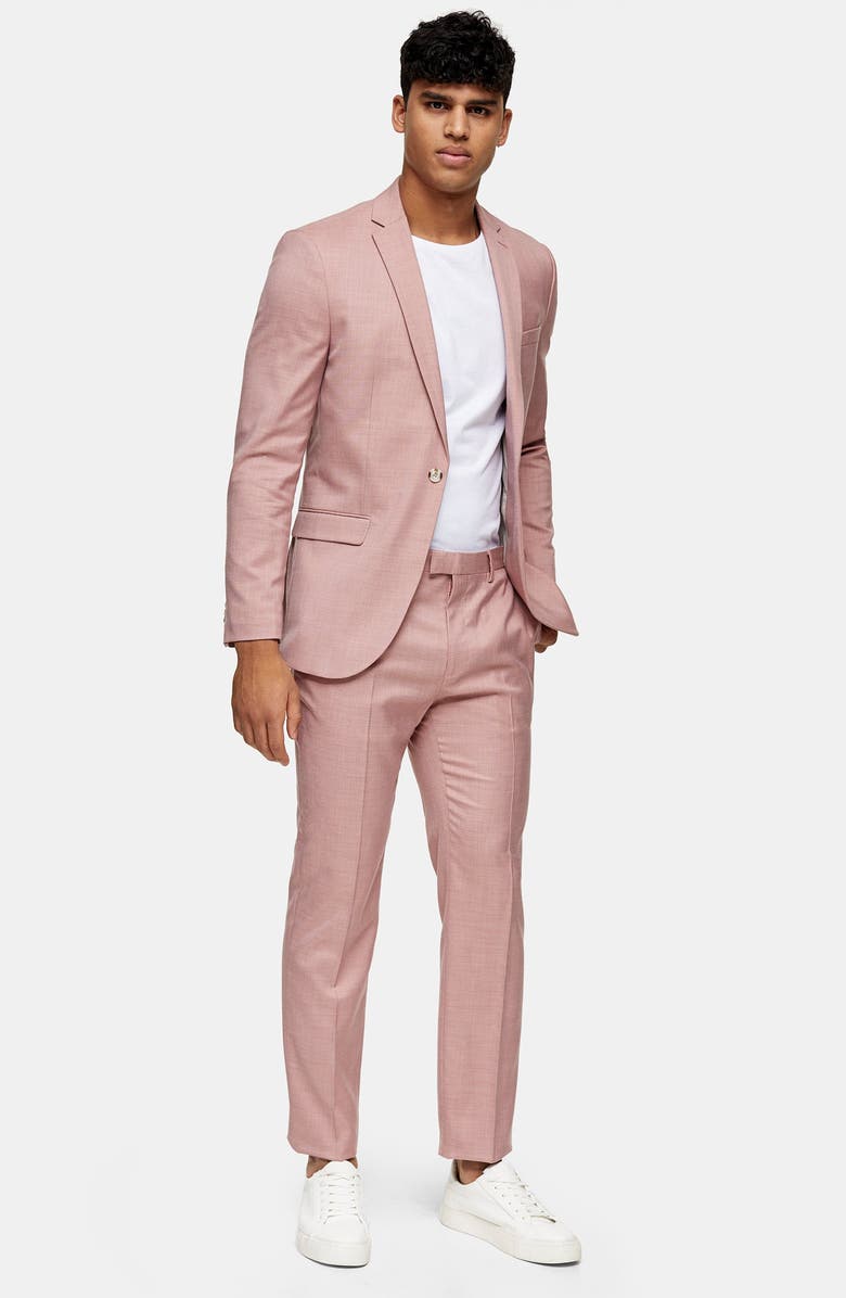 Topman Dax Slim Fit Flat Front Ankle Trousers, Alternate, color, 