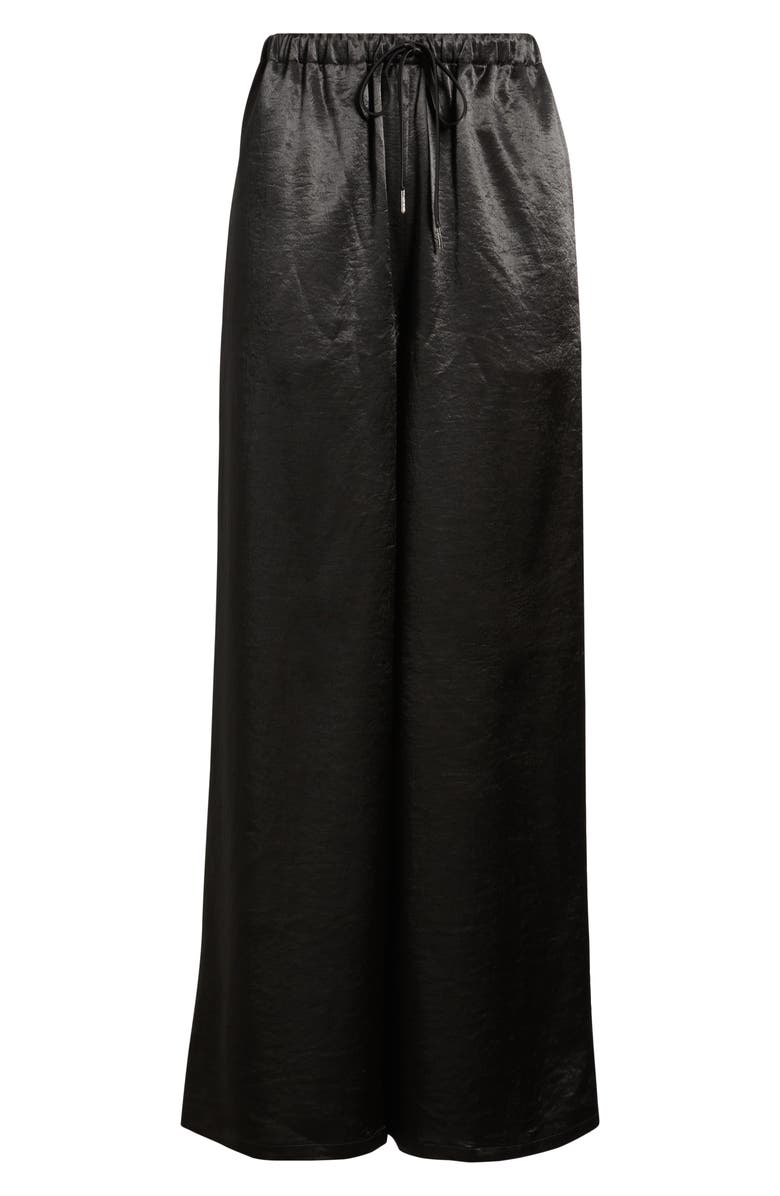 CITY BLUES Village Satin Drawstring Wide Leg Pants, Alternate, color, Black
