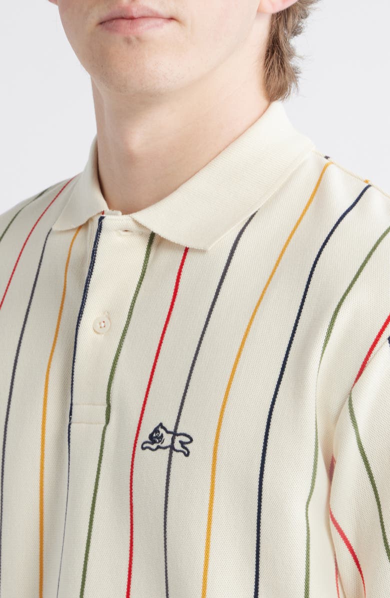 ICECREAM Archer Stripe Cotton Piqué Polo, Alternate, color, Antique White