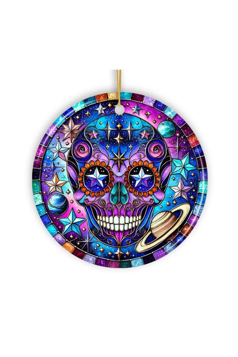Cosmic Celestial Sugar Skull Ornament