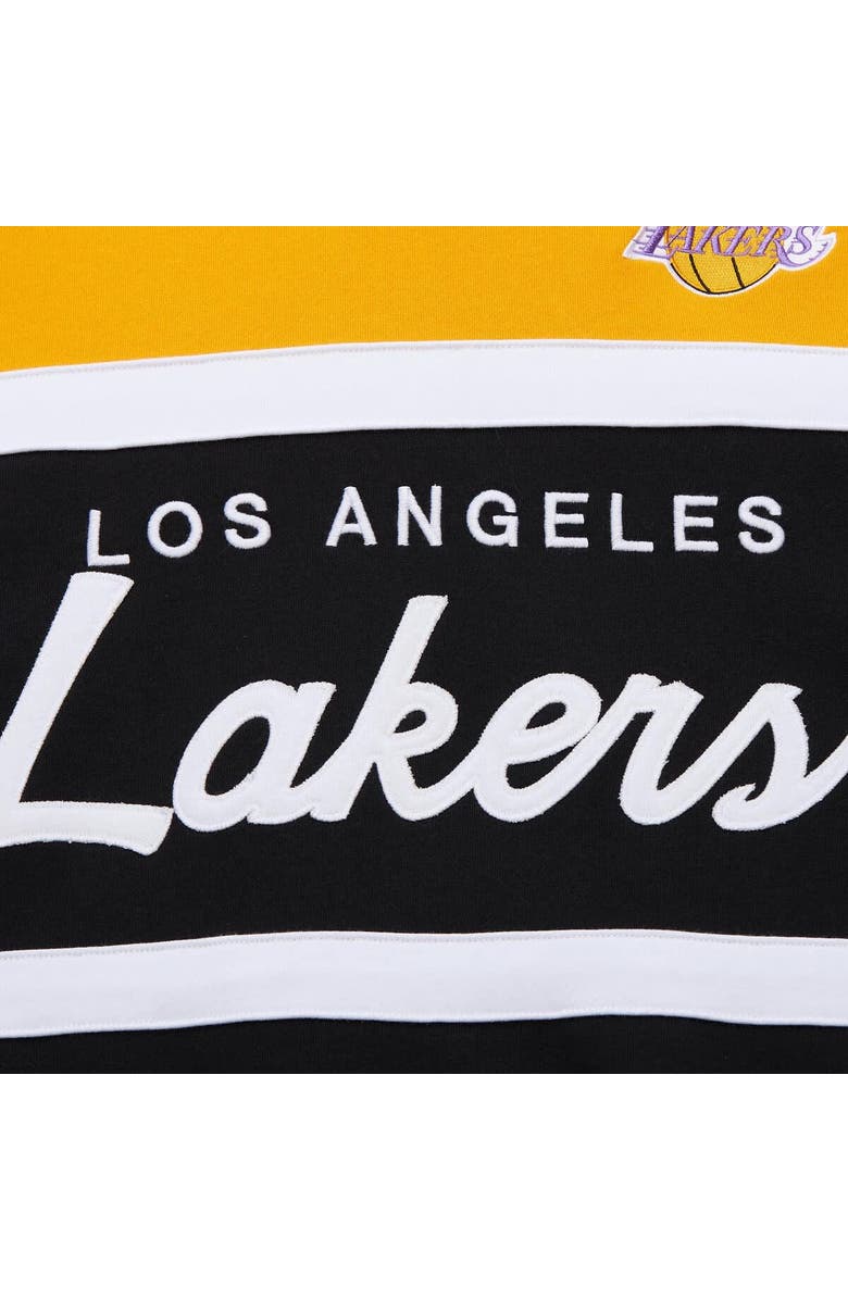 Mitchell & Ness Men's Mitchell & Ness Black/Gold Los Angeles Lakers Hardwood Classics Vintage Logo Head Coach Pullover Sweatshirt, Alternate, color, Black