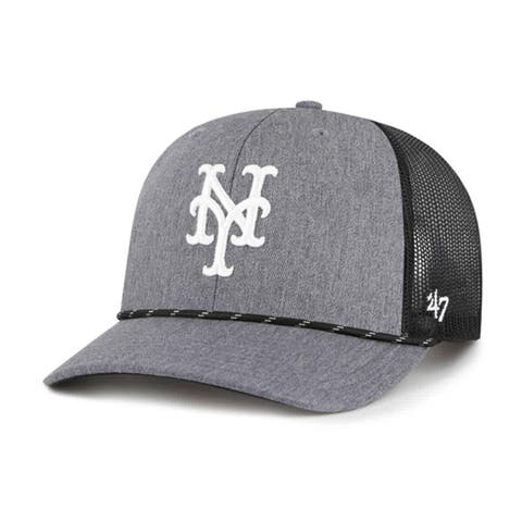 Men's '47 Charcoal New York Mets Carbon Rope Trucker Adjustable Hat