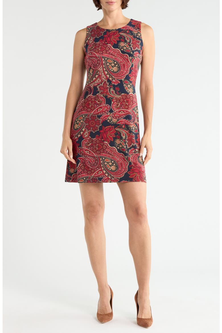 Paisley Sheath Dress, Main, color, MIDNIGHT MULTI