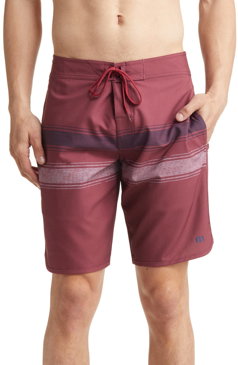 TravisMathew Confetti King Swim Trunks, Main, color, Ruby Wine
