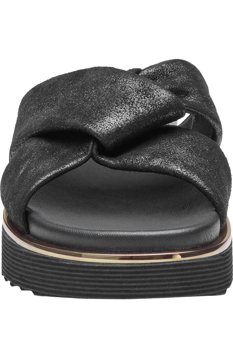 Johnston & Murphy Mitzi Platform Wedge Slide Sandal, Alternate, color, Black Metallic Suede