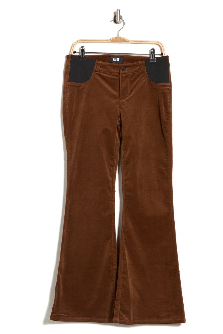 Genevieve Flare Leg Corduroy Maternity Pants, Main, color, DARK ARGAN