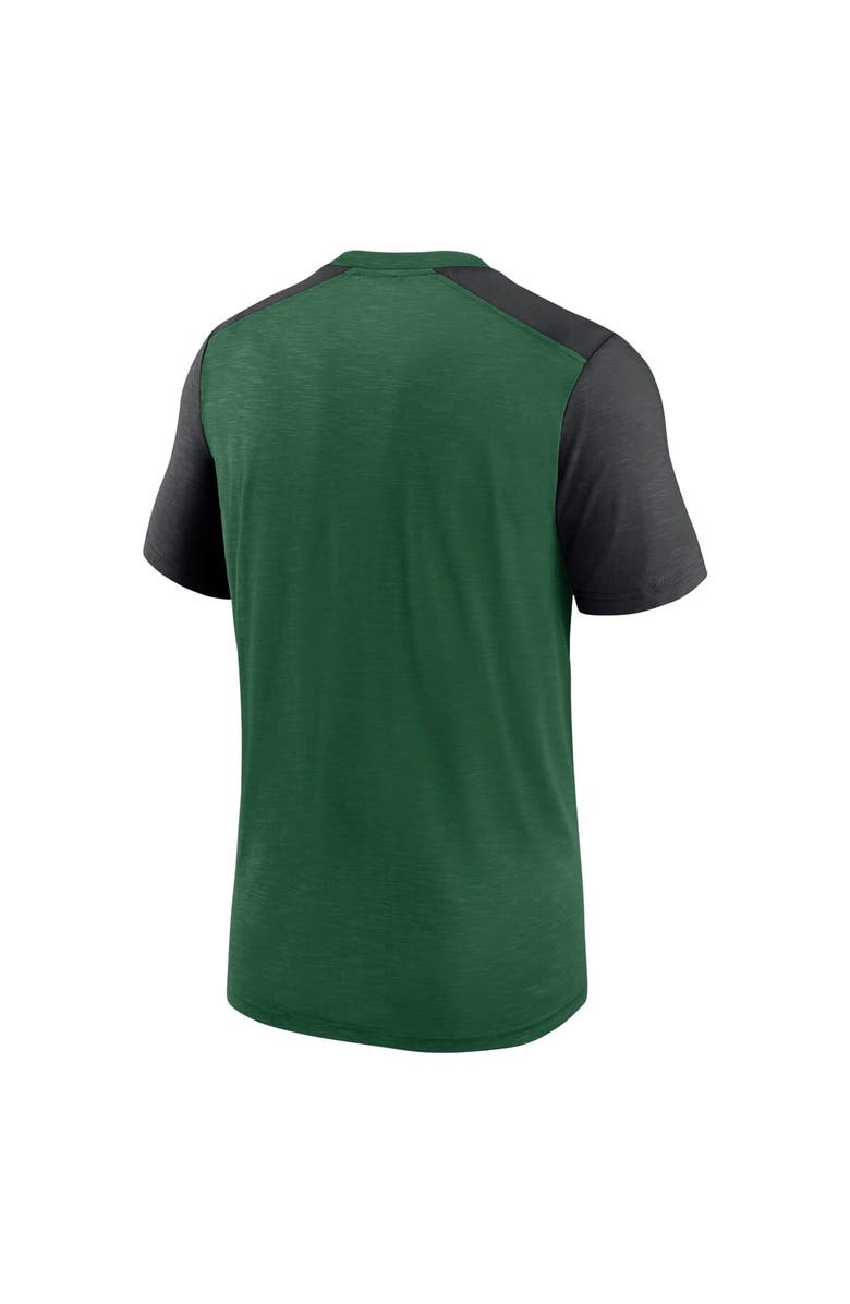 Nike Men's Nike Heathered Green/Heathered Black New York Jets Color Block Team Name T-Shirt, Alternate, color, 