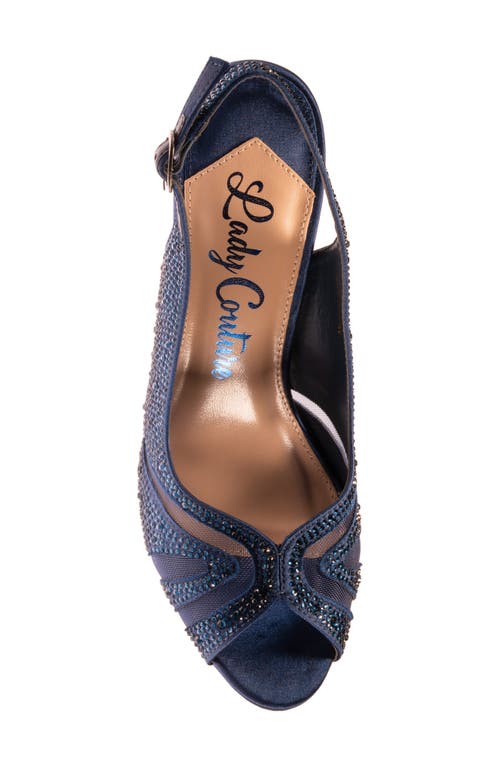Lady Couture Rhinstone Slingback Sandal In Navy