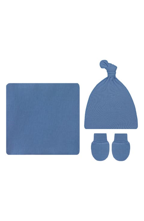 Kids' Checkered Hat & Mittens Set