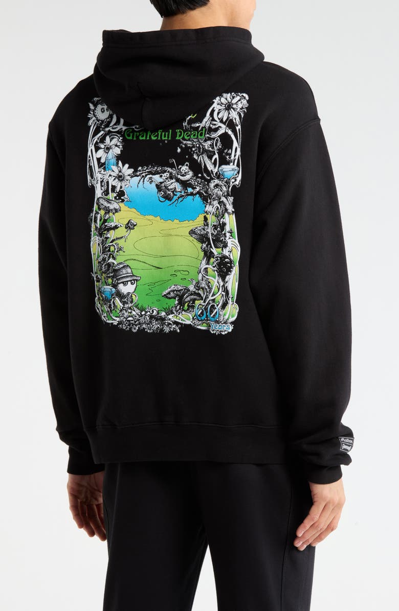 Malbon Golf Grateful Dead Fesque Cotton Graphic Hoodie, Alternate, color, Black
