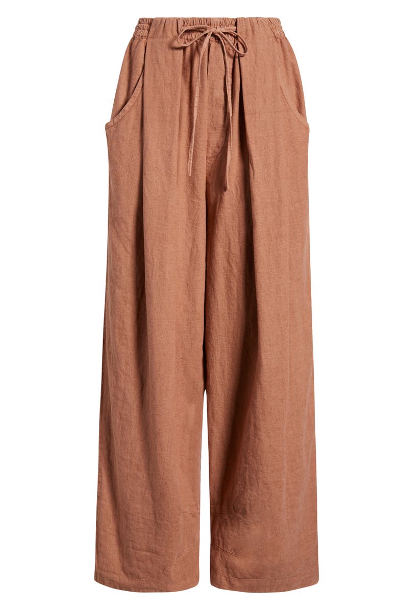 Free People Chambers Laidback Linen & Cotton Drawstring Pants, Main, color, Canyon Sunset