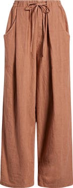 Free People Chambers Laidback Linen & Cotton Drawstring Pants