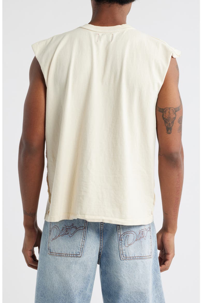 Trouble Cutoff Sleeveless Graphic T-Shirt, Alternate, color, ANTIQUE WHITE