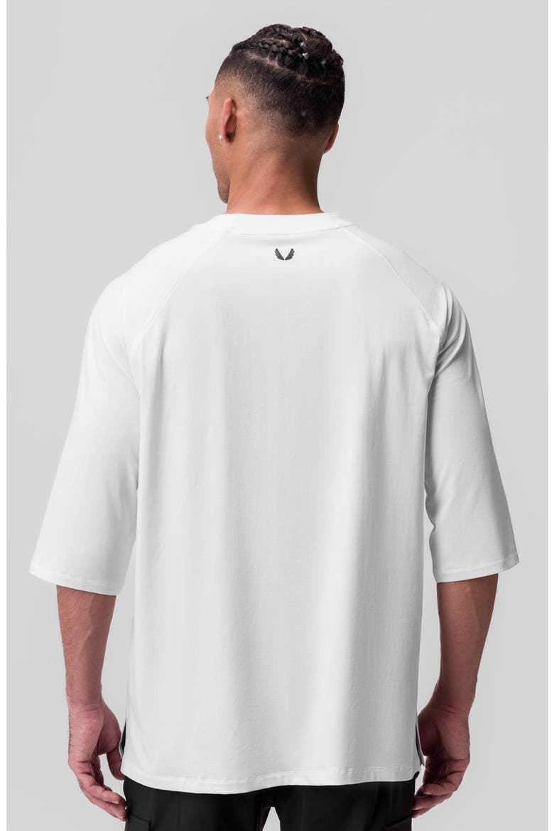 Supima 3/4 Sleeve Oversized Tee, Alternate, color, White
