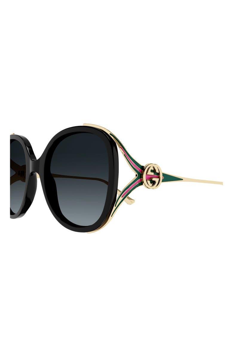 Gucci 56mm Gradient Oval Sunglasses, Alternate, color, 