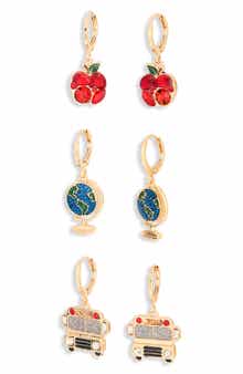 Set of 3 Huggie Hoop Earrings