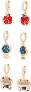 Leith Set of 3 Huggie Hoop Earrings
