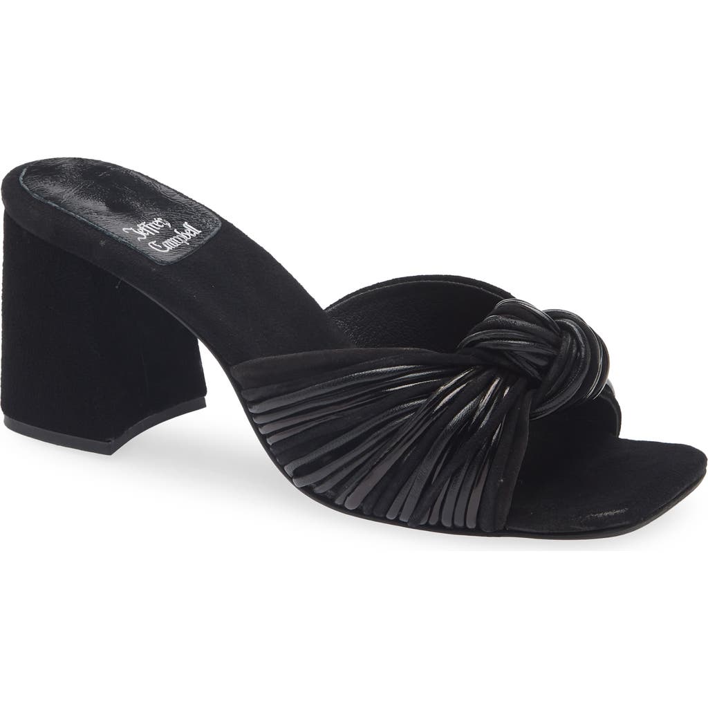 Jeffrey Campbell Melonger Slide Sandal in Black Suede Combo at Nordstrom, Size 8