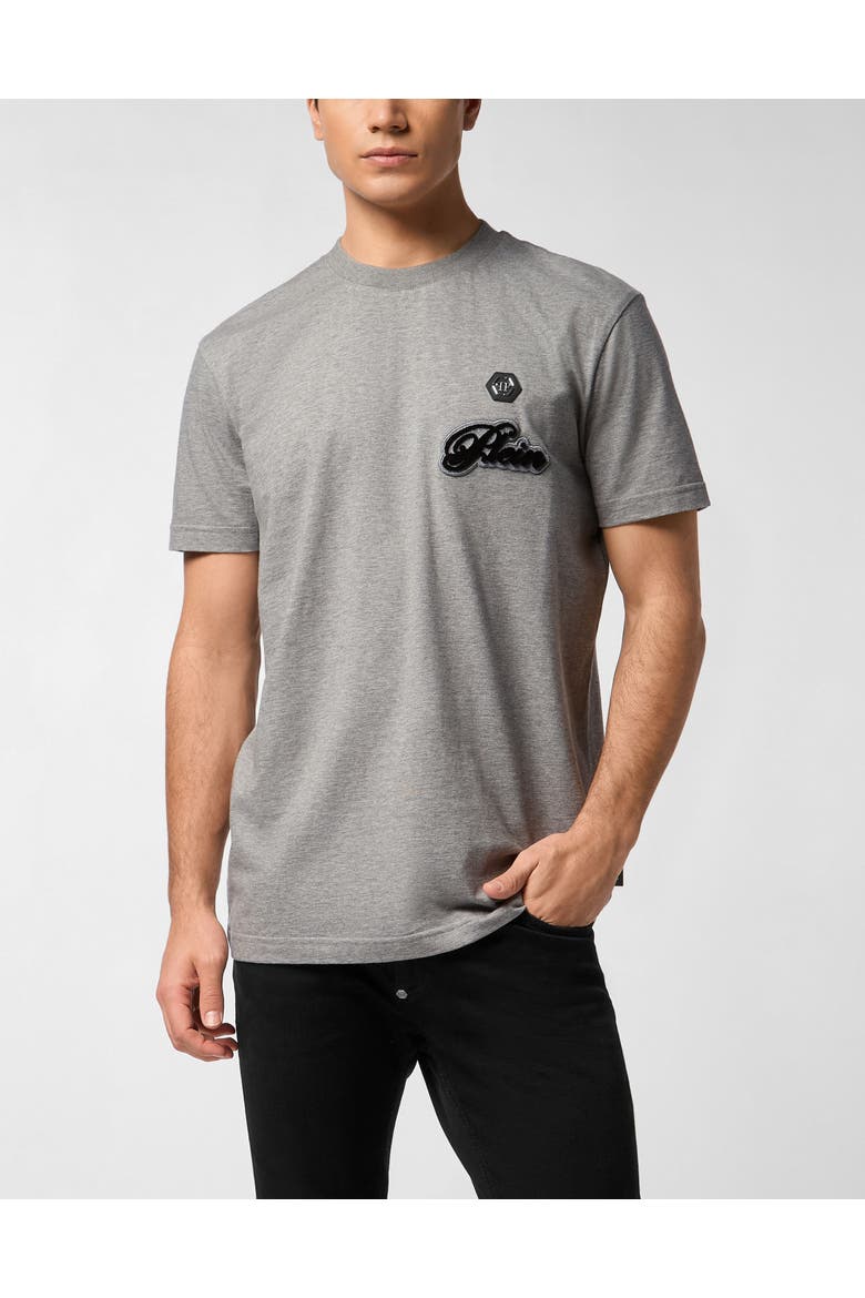 T-Shirt Round Neck Ss Signature Men, Main, color, grey