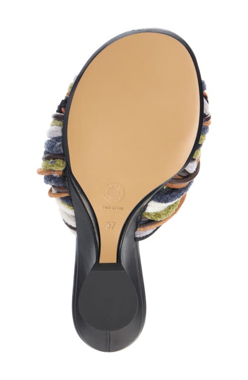 Dries Van Noten Dented Wedge Slide Sandal In Multi