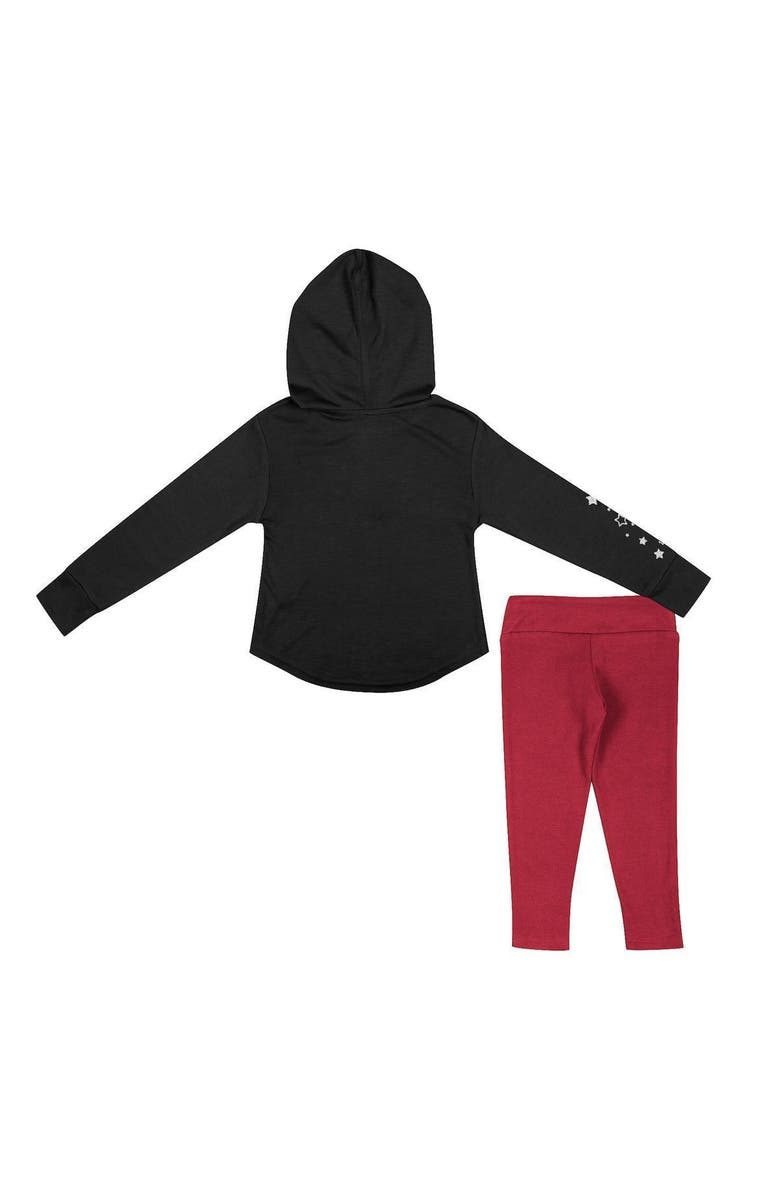 COLOSSEUM Girls Toddler Colosseum Black/Cardinal Arkansas Razorbacks Most Delightful Way Long Sleeve Hoodie T-Shirt & Leggings Set, Alternate, color, 