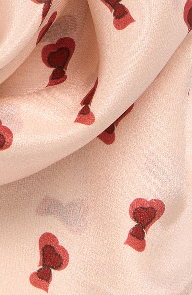 Lost Pattern Twin Hearts Silk Bandana, Alternate, color, Blush
