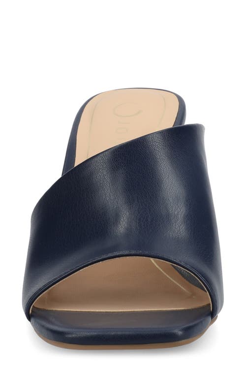 Shop Journee Collection Clementine Wedge D'orsay Sandal In Navy