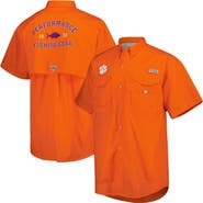 Columbia Men's Columbia Orange Clemson Tigers Bonehead Button-Up Shirt