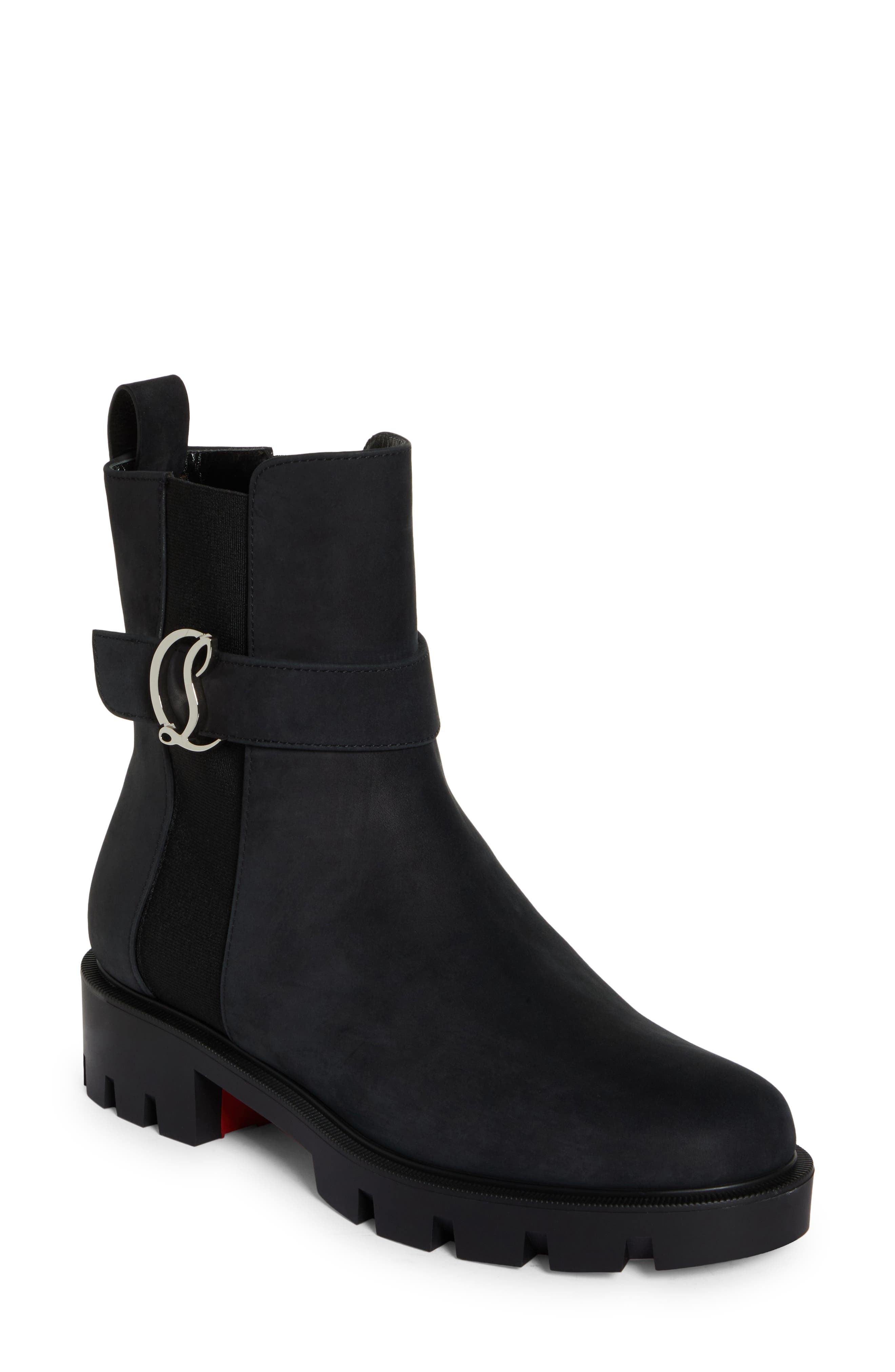 Christian Louboutin CL Logo Lug Sole Chelsea Boot, Main, color, 