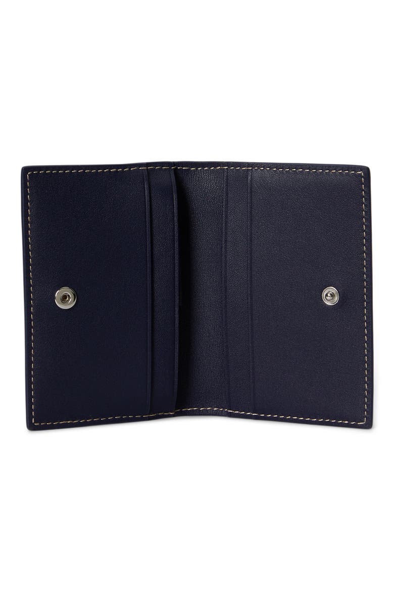 Polo Bear Leather Bifold Card Case, Alternate, color, NEWPORT NAVY