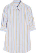 Dries Van Noten Celindo Super Compact Stripe Oversize Supima® Cotton Poplin Button-Up Shirt