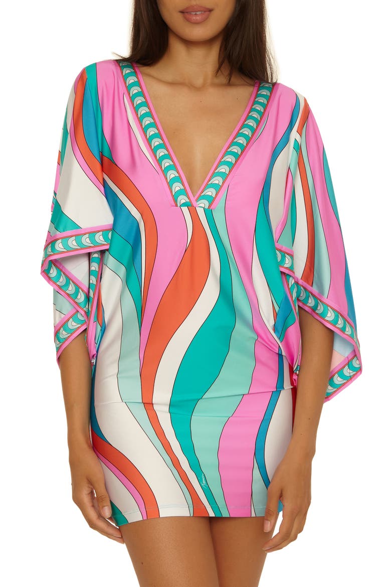 Apollo V-Neck Cover-Up Tunic, Main, color, MULTI