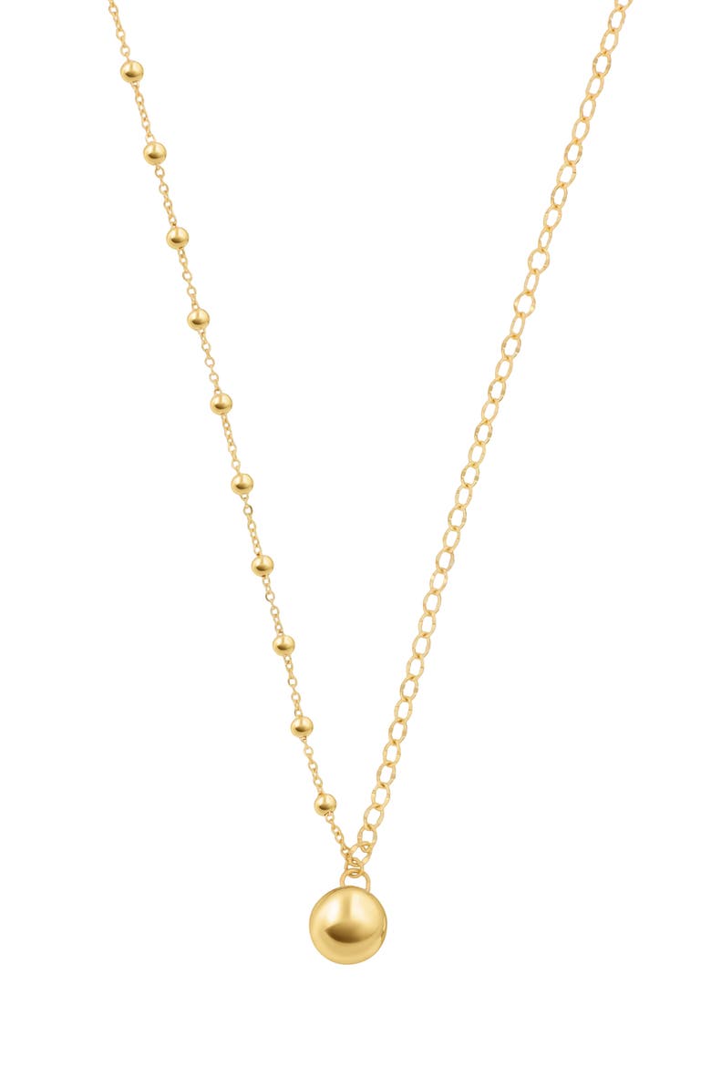 14K Gold Ball Pendant Necklace, Main, color, 14K YELLOW GOLD